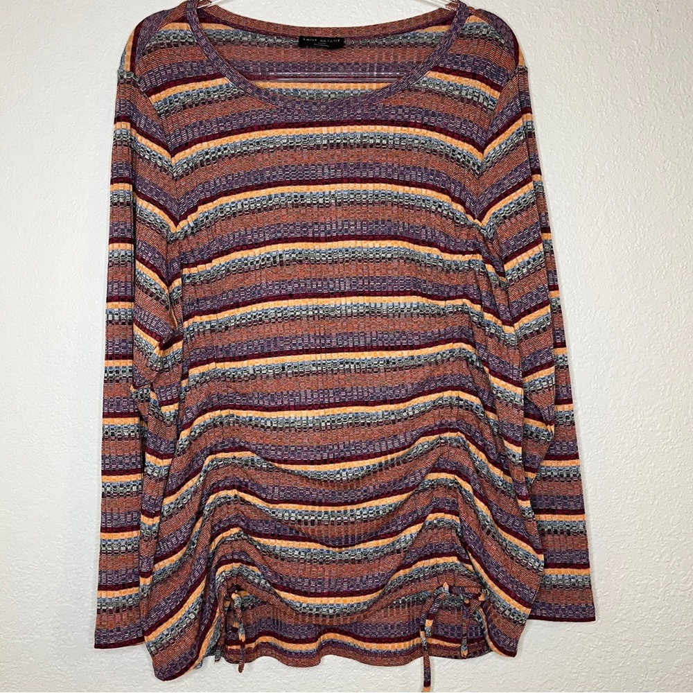 Lane Bryant size 22/24 Fitted Crop Adjustable Drawcord-Detail Long Sleeve Tee - Picture 6 of 6